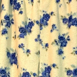 Warm fleece pants pink K floral blue